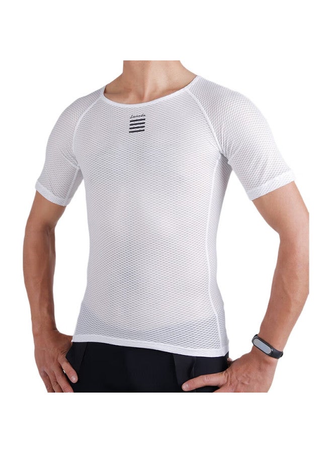 Lampada Lanpada Sweat-Wicking Cycling Vest Undershirt For Men, Road And Mountain Bike Base Layer, White, Xl/2Xl - Image 2