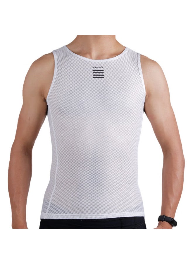 Lampada Lanpada Sweat-Wicking Cycling Vest Undershirt For Men, Road And Mountain Bike Base Layer, White, Xl/2Xl - Image 1