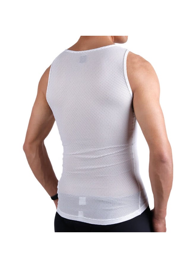 Lampada Lanpada Sweat-Wicking Cycling Vest Undershirt For Men, Road And Mountain Bike Base Layer, White, Xl/2Xl - Image 3