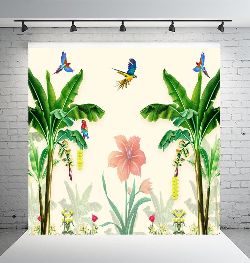 DHARA CREATION Dhara Banana Tree (8FT-8FT) Backdrop Cloth for Pooja Functions, Traditional Background Curtain Cloth for Festival -Washable Fabric - Image 5