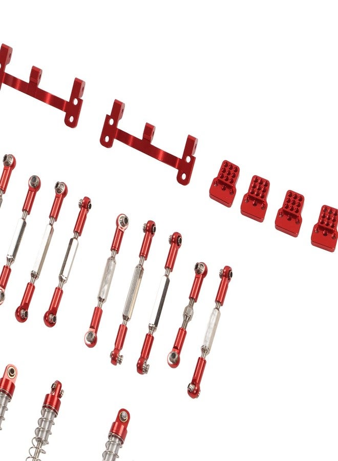 Dilwe RC Car Spare Parts Kit, Aluminum Alloy RC Car Pull Rod Kit Upgrade Spare Parts Compatible for WPL C24 C14 C14K C24K RC Car(Red) - Image 5