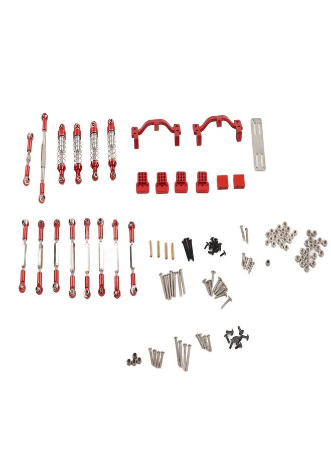 Dilwe RC Car Spare Parts Kit, Aluminum Alloy RC Car Pull Rod Kit Upgrade Spare Parts Compatible for WPL C24 C14 C14K C24K RC Car(Red) - Image 1