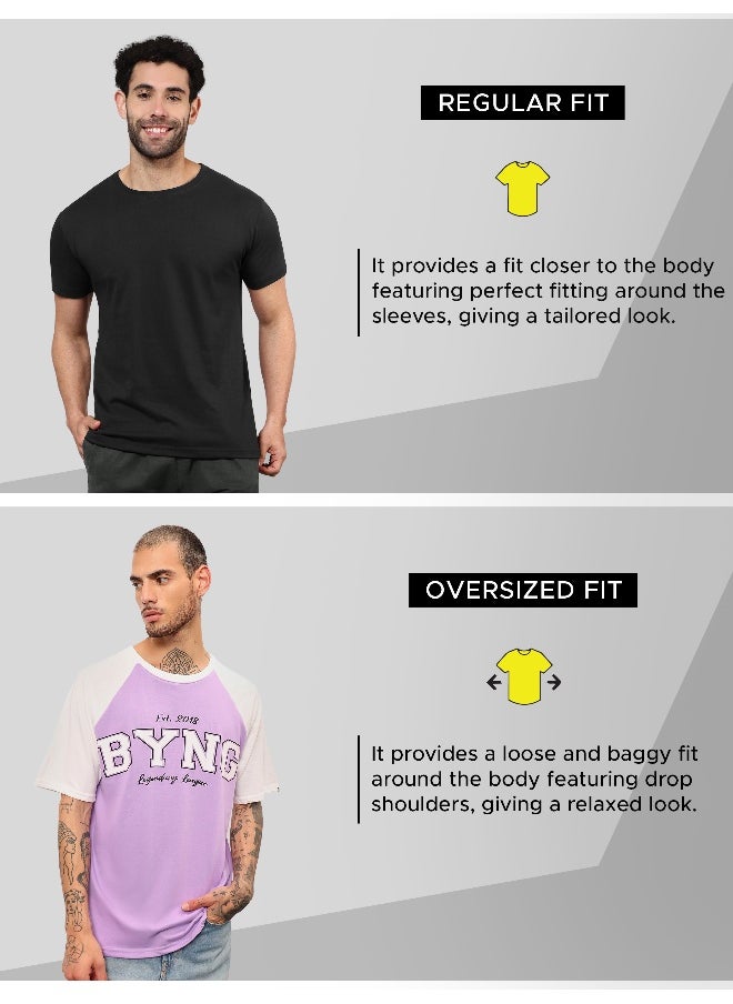 Beyoung Lavender Raglan Oversized T-shirt for Men  - Image 5