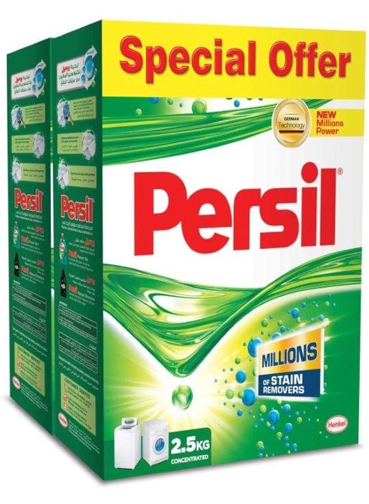Persil Low Foam Laundry Powder 2.5kg Twin Pack  Powerful Stain Removal & Fresh Clean - Image 1