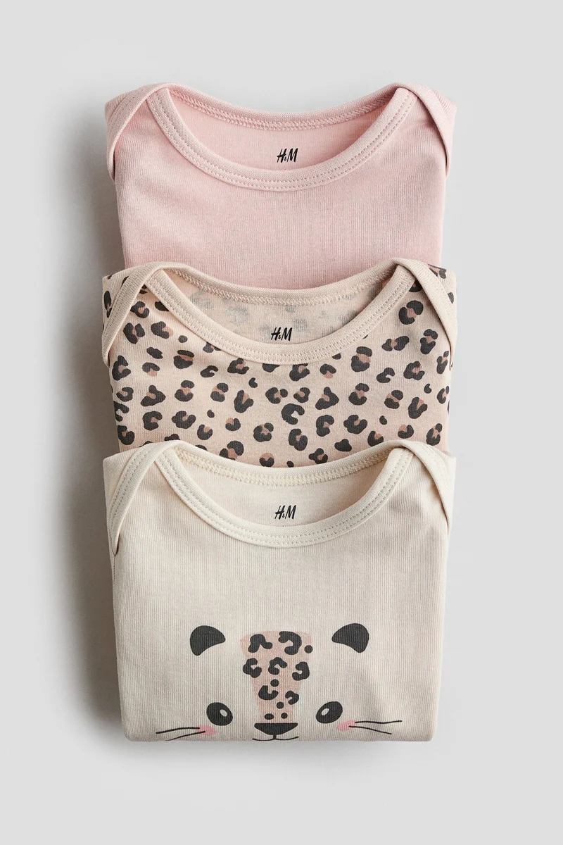 H&M 3-pack printed jersey bodysuits