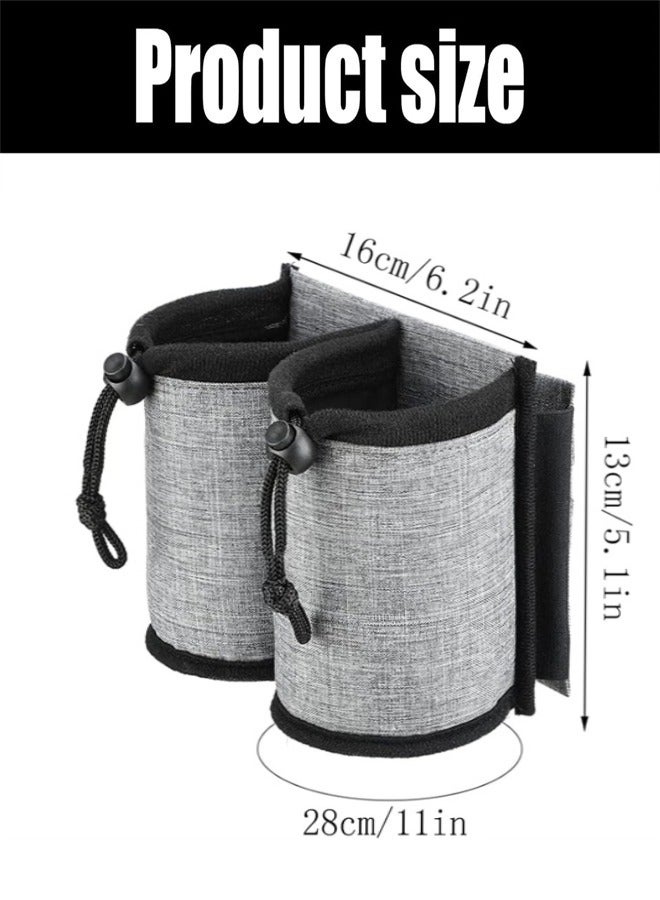 Luggage Cup Holder, Luggage Travel Cup Holder Luggage Drink Holder Gathering Two Coffee Mugs for Rolling Suitcase Small Travel Bag Cup Bag  - Image 2