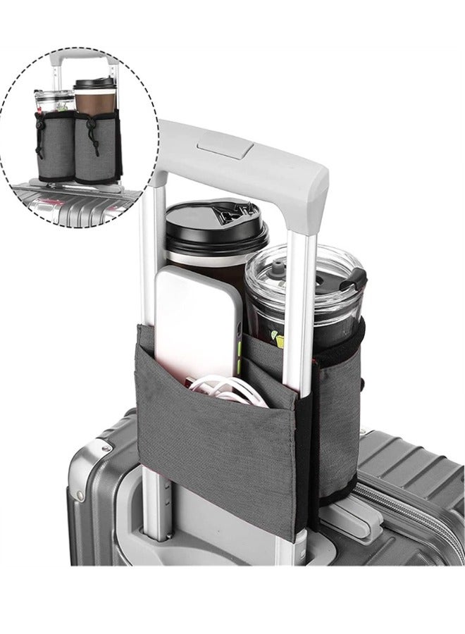 Luggage Cup Holder, Luggage Travel Cup Holder Luggage Drink Holder Gathering Two Coffee Mugs for Rolling Suitcase Small Travel Bag Cup Bag  - Image 3