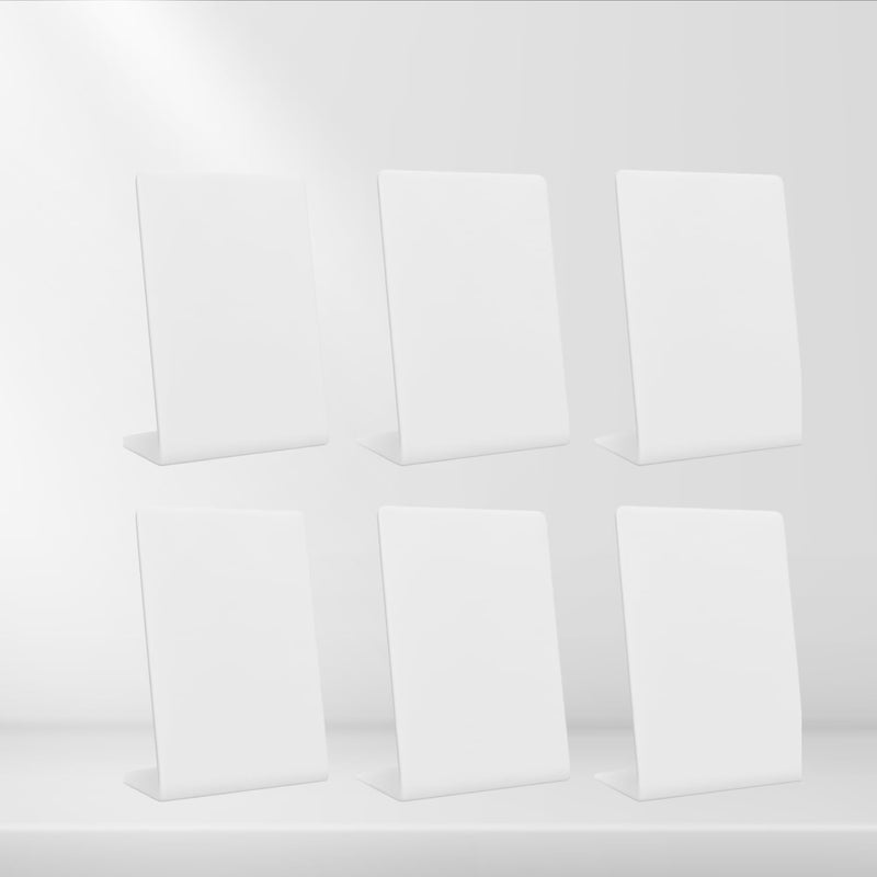 tinydabba 4x6 inch white acrylic QR standee | L-shaped plastic display stand for reviews or any QR codes | solid desk stand for shop, salon, cafe, clinic counter (6) - Image 5