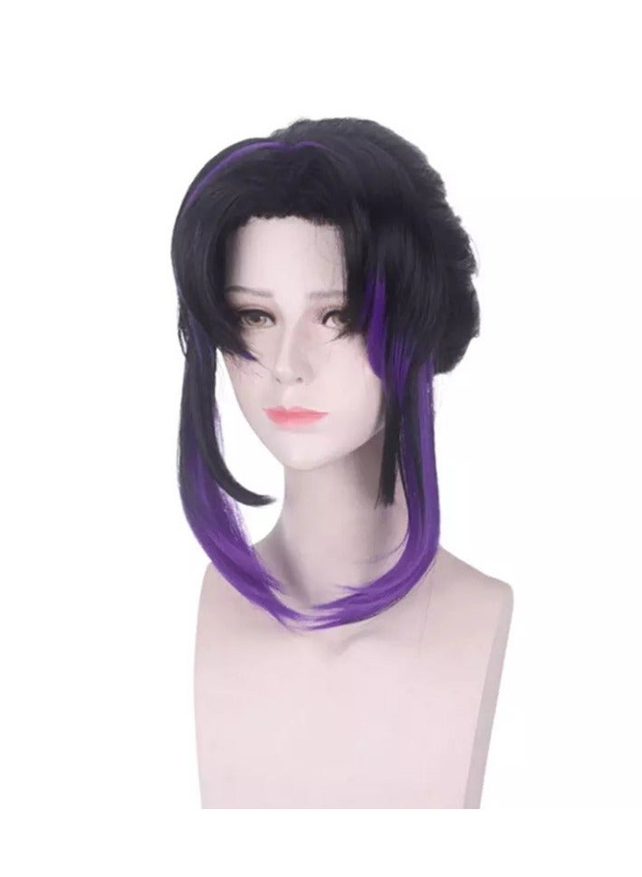 Demon Slayer Cosplay Wig   Tsuyuri Kanao Gradient Purple High Ponytail - Image 2