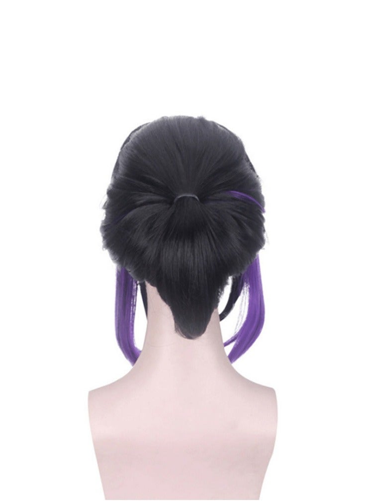 Demon Slayer Cosplay Wig   Tsuyuri Kanao Gradient Purple High Ponytail - Image 3