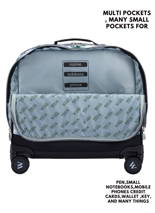 Wires 3 Piece Kids School Trolley Bag laptop compartment 8 Wheels With Lunch bag & Pencil Case  - Image 3