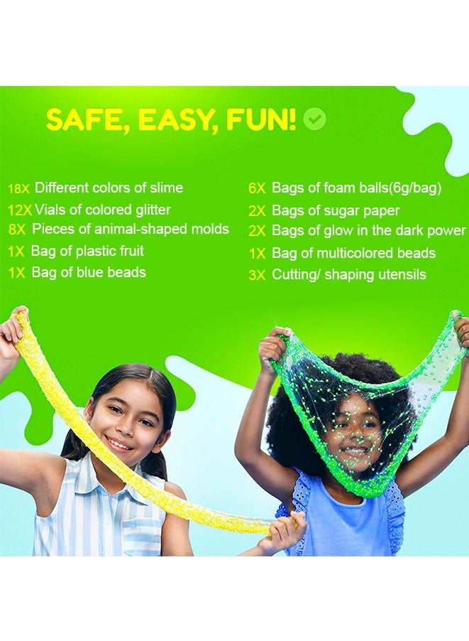 Muyixin Slime Making Kit for Girls Boys 6-12 Non-Sticky,Soft Kids Fluffy Cloud Foam Squish Glitter Slime Making Kits Stress Relief Party Favors & Great Gift Idea (style 1) - Image 3