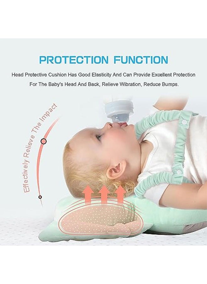 WINEENEE Baby Head Protector, PP Cotton Filling Baby Head Protector Backpack, Adjustable Baby Head Protection Safety Pad Backpack Wear for Crawling (Elephant)  - Image 4