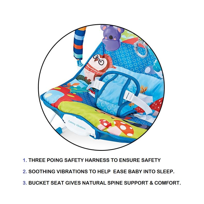 MUMMAMIA Jungle PALS Natural Bouncer with Calming Vibrations Grey - Image 5