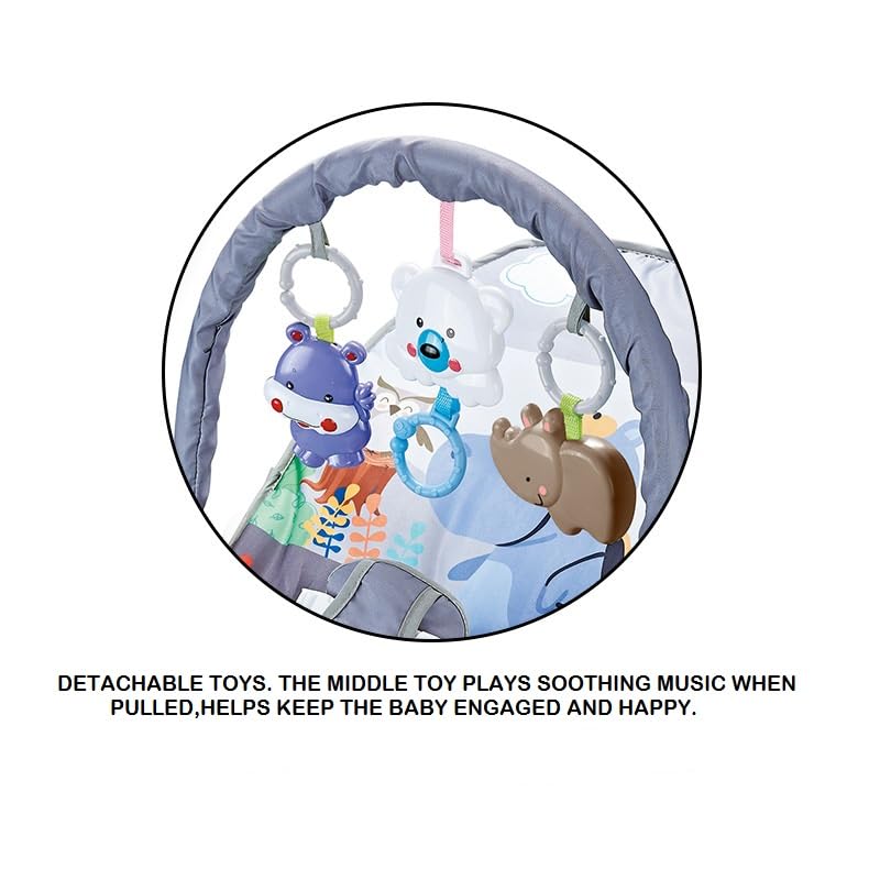 MUMMAMIA Jungle PALS Natural Bouncer with Calming Vibrations Grey - Image 4