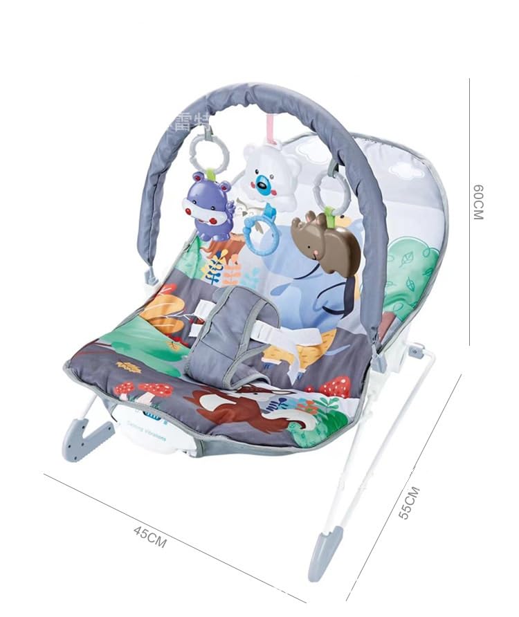 MUMMAMIA Jungle PALS Natural Bouncer with Calming Vibrations Grey - Image 2