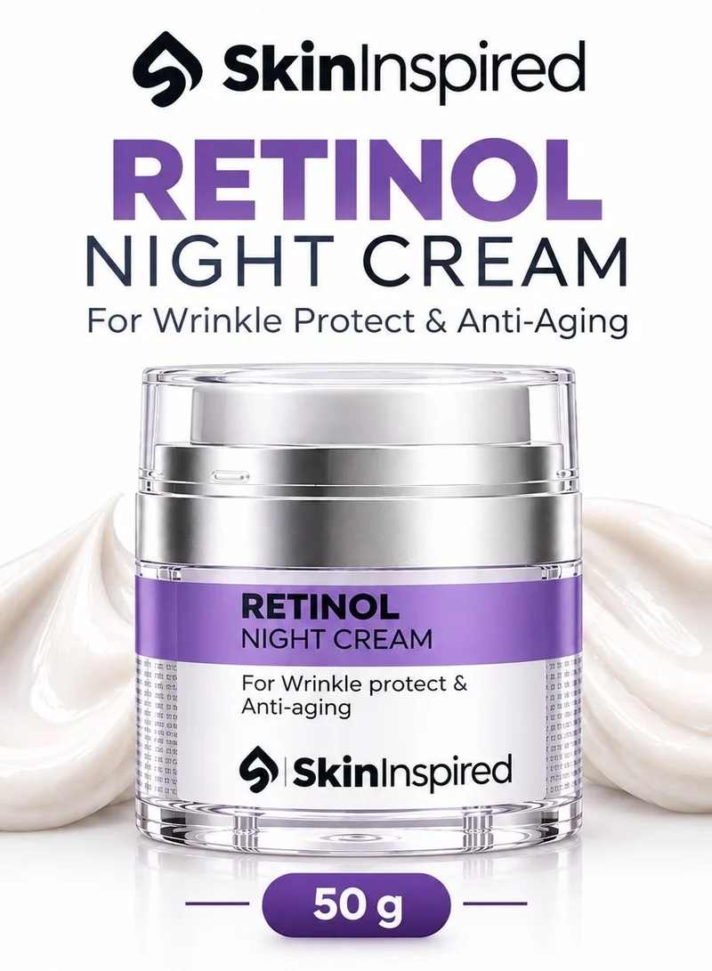 مستوحى من البشرة SkinInspired Retinol Night Cream For Wrinkles & Anti-Aging | Lightweight Cream for Age Spots, Fine Lines and Wrinkles | Anti Aging Cream For Women & Men | For All Skin Types | 50 g
