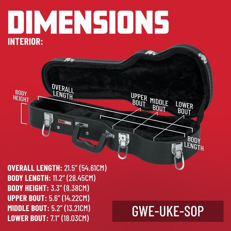 Gator Cases Hard-Shell Wood Case for Soprano Ukulele - Image 4