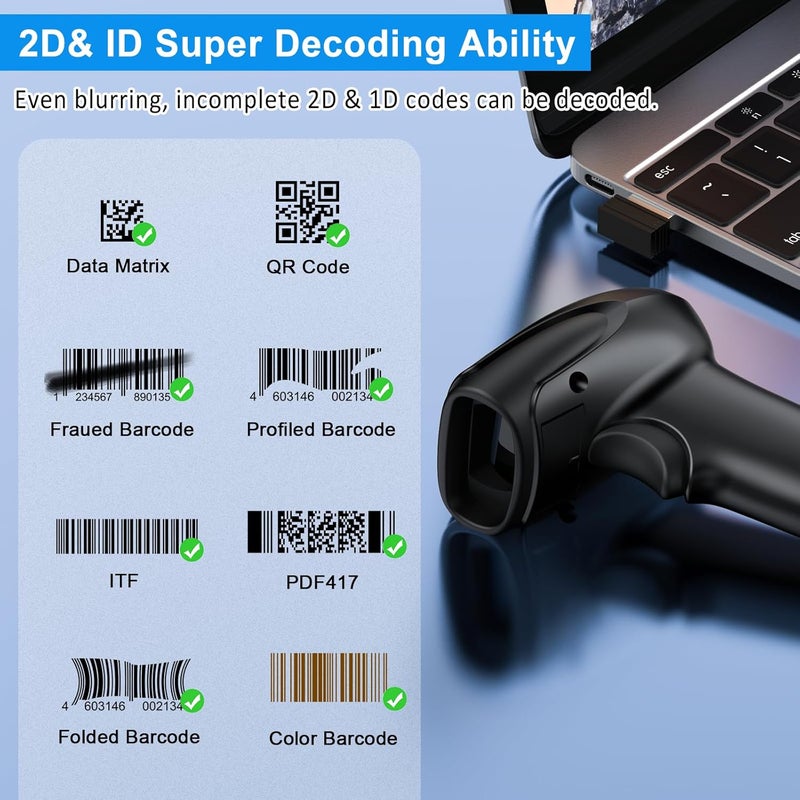 سيمكود ماسح الباركود، ماسح باركود ليزري أحادي البعد سلكي USB من - Image 5