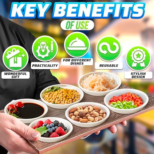 KETAR 10 Pcs Melamine Sauce Cups Set – 3.62 Inch Small Break-Resistant Soy Sauce Dipping Bowls, Dishwasher Safe Stackable Design – Dipping Plates for Sushi, Condiments, Snacks, Appetizers, Party & Home Use - Image 4