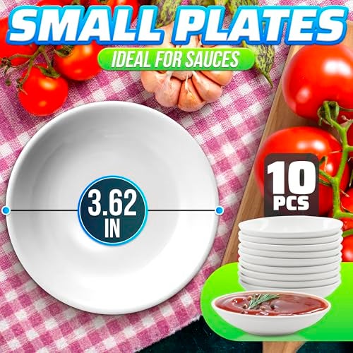 KETAR 10 Pcs Melamine Sauce Cups Set – 3.62 Inch Small Break-Resistant Soy Sauce Dipping Bowls, Dishwasher Safe Stackable Design – Dipping Plates for Sushi, Condiments, Snacks, Appetizers, Party & Home Use - Image 2