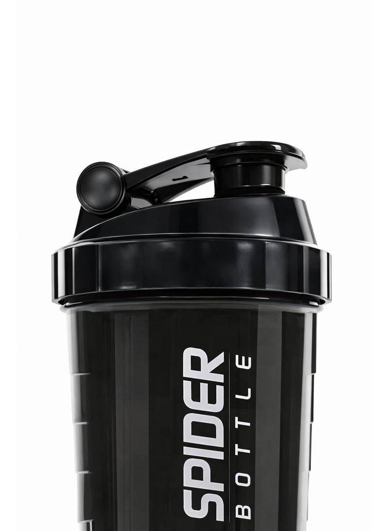 SPIDER 3-Layer Protein Shaker Bottle 500ml, Leakproof Sports Water Bottle with Storage Compartments for Protein Powder, Gym and Fitness - Image 2