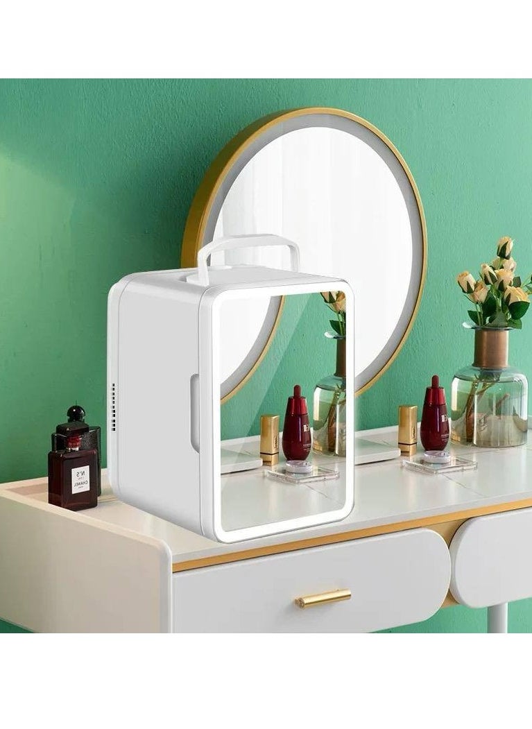The portable universal makeup and beverage refrigerator Comes with distinctive specifications, such as External LED lighting: for external lighting to facilitate its use in dark places