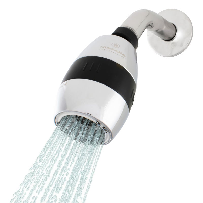Niagara Conservation N2615CH Tri-Max 1-Spray with 0.5-1.5 GPM 2-in. Wall Mount Adjustable Fixed Shower Head in Chrome, 1-Pack | Bathroom Shower Head Sprayer with Pressure Compensation - Image 1