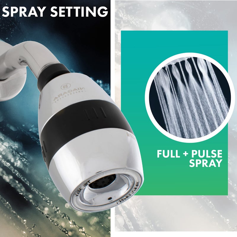 Niagara Conservation N2615CH Tri-Max 1-Spray with 0.5-1.5 GPM 2-in. Wall Mount Adjustable Fixed Shower Head in Chrome, 1-Pack | Bathroom Shower Head Sprayer with Pressure Compensation - Image 5