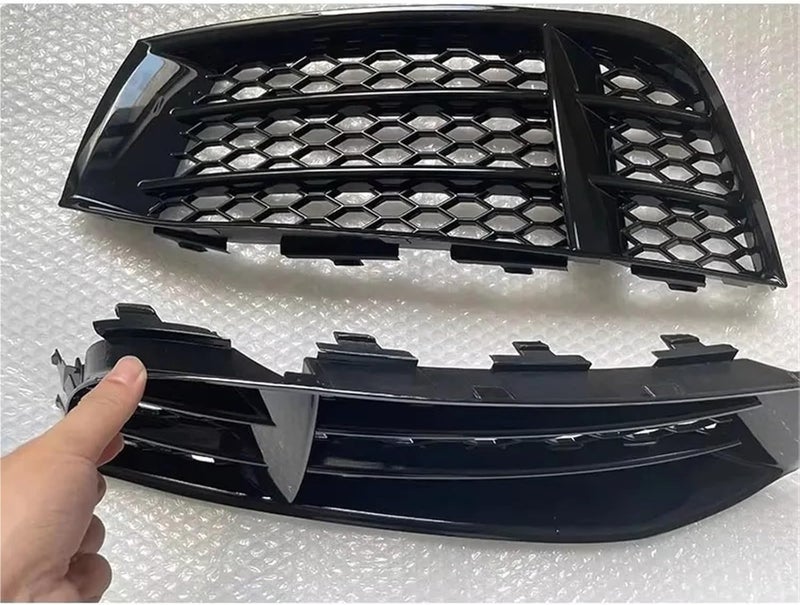 يناسب شبكة مصد الواجهة الأمامي HONEYCOMB 8T0807681F باللون الأسود اللامع، لتغطية مصابيح الضباب في السيارة. يناسب طرازات Audi A5 S5 RS5 B8.5 للسنوات 2008، 2009، 2010-201 (الجانب الأيسر). - Image 5