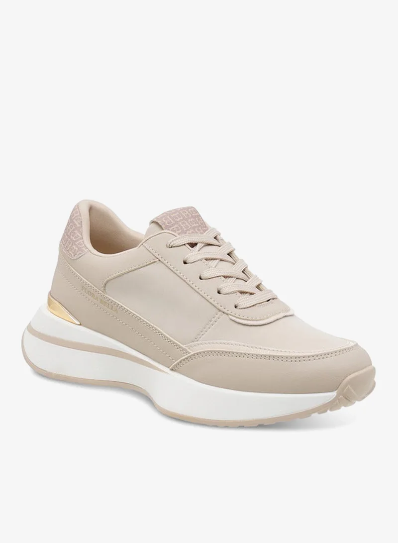 فلورا بيلا من شو إكسبرس سنيكرز نسائي بطبعة شعار مع إغلاق برباط