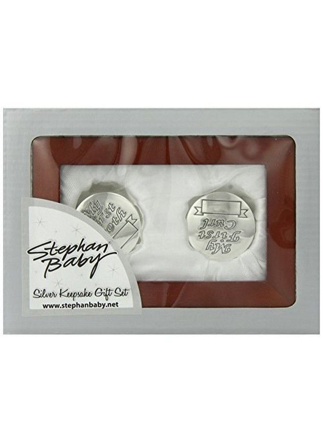 Stephan Baby - Satin Lined Rosewood Keepsake Box With Silver Plated First Tooth And First Curl Boxes - Image 1