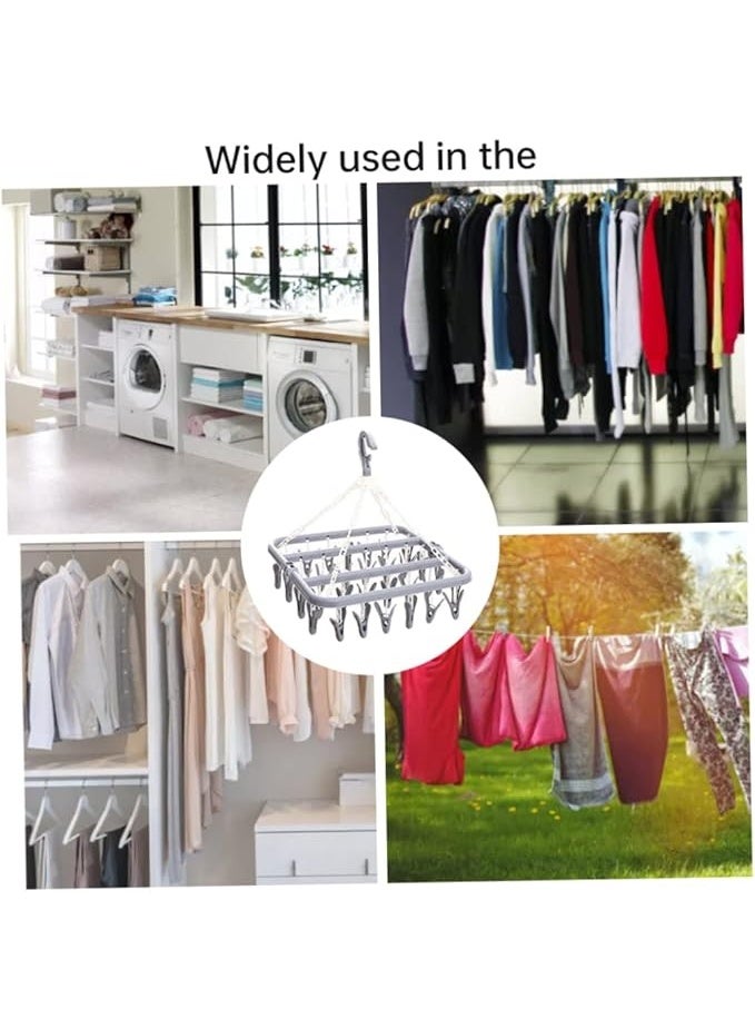 Sock Airer with 24Clips, Indoor and Outdoor Clothes Hanging Airer, Folding Rotary Clothes Airer for Socks, Underwear and Small Clothes。Size: 38*34*15CM。 - Image 2