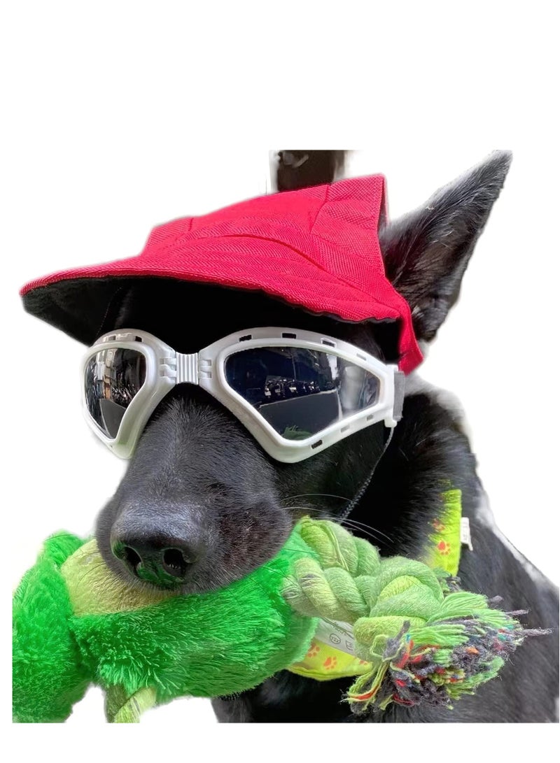 SYOSI Baseball Cap For Dogs 3 Pieces Ear Holes for Sun Protection Breathable Outdoor Pet Visor Bonnet Outfit Puppy Adjustable Drawstring Dog Sport Hat Small Medium Large  - Image 3
