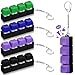 Halloscume 4 Pcs Keyboard Adult Fidget Toy Clicker Toy 4in1 Keyboard Fidget Keychain Cube Mechanical Key Button Clicker Stress Relief Gift for Office School Home to Pass The Time Solid Colors - Image 2