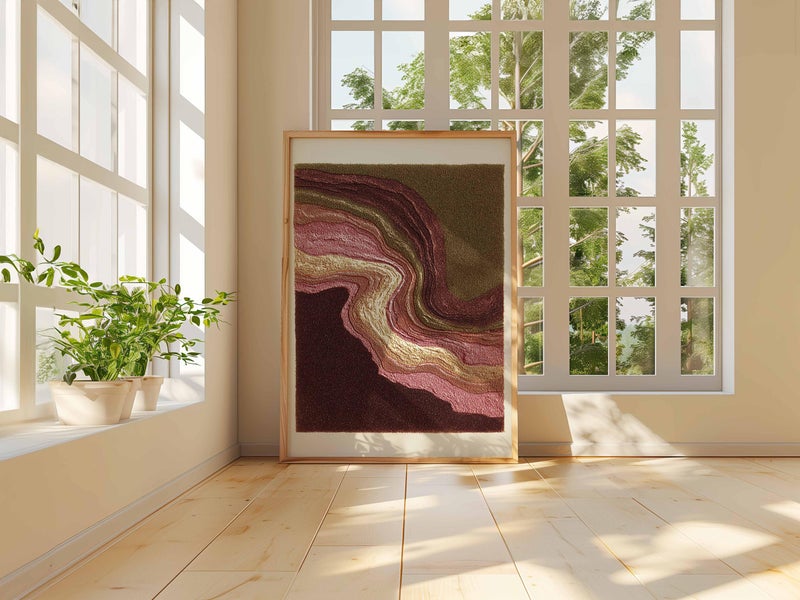 TNESSENTIAL Pink Burgundy Abstract Poster | Gold Marble Effect Art Print | Modern Earth Tone Wall Decor - Image 4