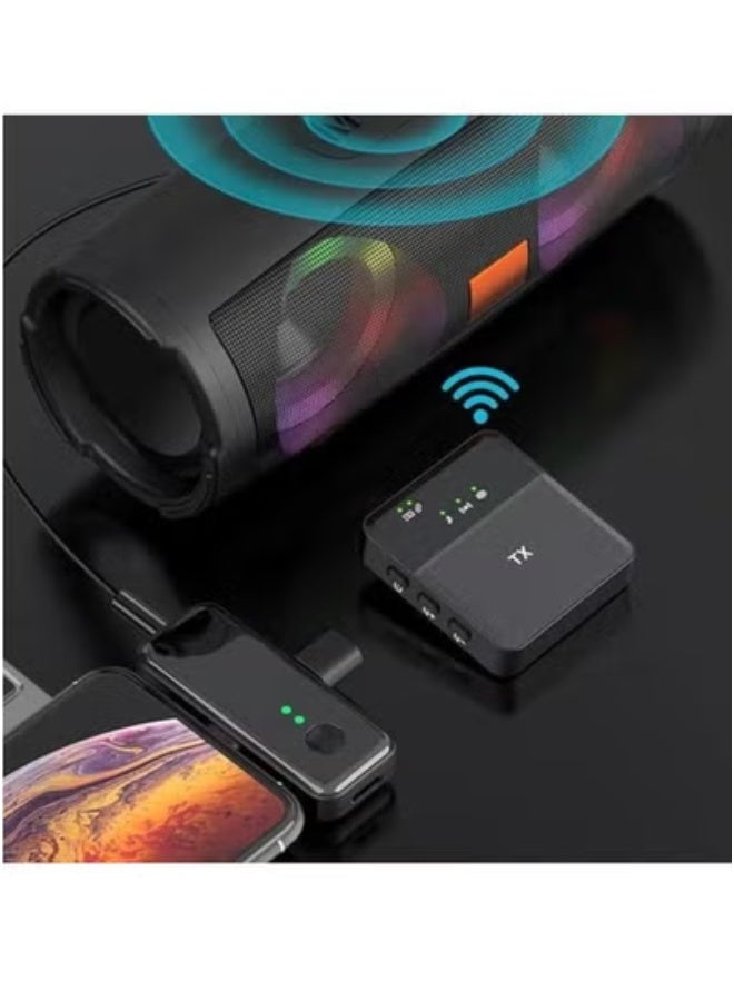 Tx SX31 3-in-1 Wireless Lavalier Microphone for iPhone, Android & DSLR – Dual Clip-On Mini Mics with 2.4GHz Wireless Transmission, Type-C/Lightning/3.5mm Adapter Support | Noise Cancelling, 20m Range, 10H Battery | Ideal for YouTube, Interviews & TikTok Live - Image 2