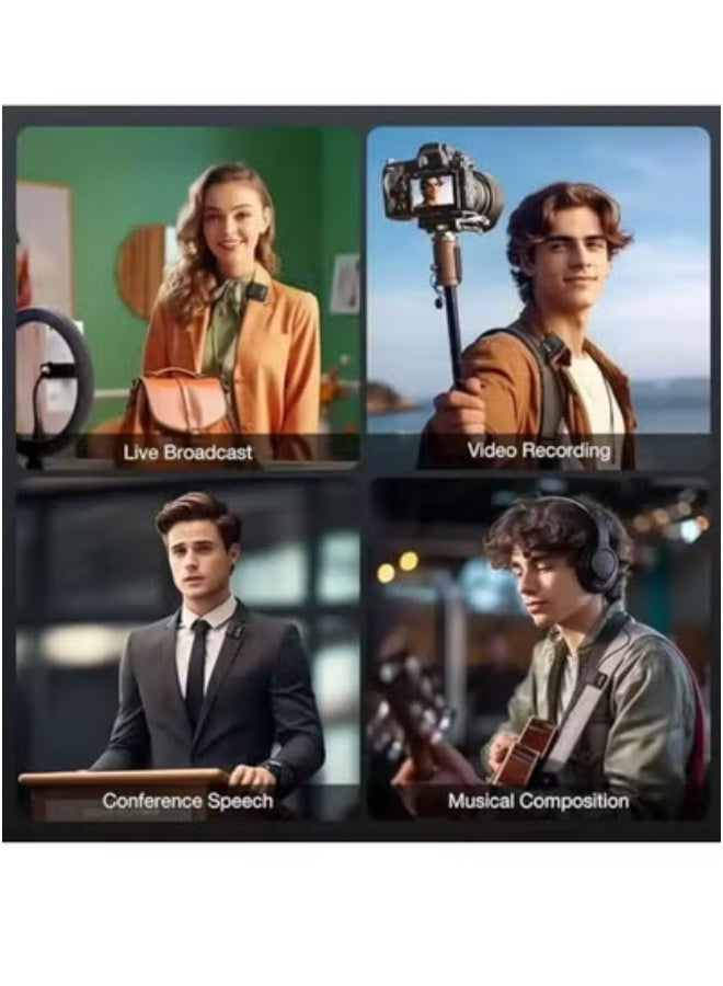 Tx SX31 3-in-1 Wireless Lavalier Microphone for iPhone, Android & DSLR – Dual Clip-On Mini Mics with 2.4GHz Wireless Transmission, Type-C/Lightning/3.5mm Adapter Support | Noise Cancelling, 20m Range, 10H Battery | Ideal for YouTube, Interviews & TikTok Live - Image 3