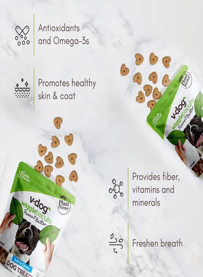 V-dog بسكويت V-dog النباتي الطري والمطاطي للكلاب - مكافآت تدريب الكلاب - مناسب للسلالات الصغيرة والمتوسطة والكبيرة - بنكهة زبدة الفول السوداني الطبيعية - 10 أونصة - طبيعي بالكامل - صنع في الولايات المتحدة الأمريكية - Image 3