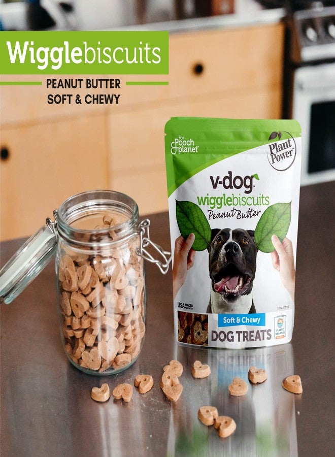 V-dog بسكويت V-dog النباتي الطري والمطاطي للكلاب - مكافآت تدريب الكلاب - مناسب للسلالات الصغيرة والمتوسطة والكبيرة - بنكهة زبدة الفول السوداني الطبيعية - 10 أونصة - طبيعي بالكامل - صنع في الولايات المتحدة الأمريكية - Image 2