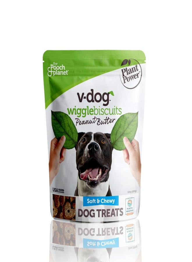 V-dog بسكويت V-dog النباتي الطري والمطاطي للكلاب - مكافآت تدريب الكلاب - مناسب للسلالات الصغيرة والمتوسطة والكبيرة - بنكهة زبدة الفول السوداني الطبيعية - 10 أونصة - طبيعي بالكامل - صنع في الولايات المتحدة الأمريكية - Image 1
