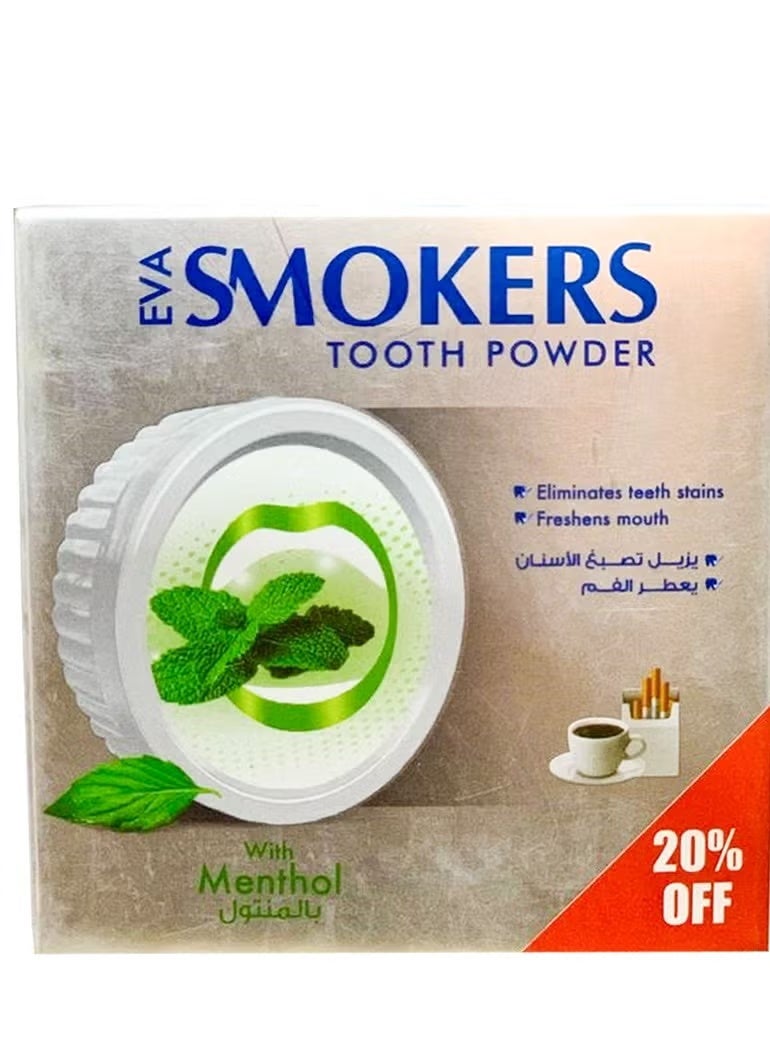 إيفا سموكرز مسحوق تنظيف الأسنان بالمنثول 40 جرام