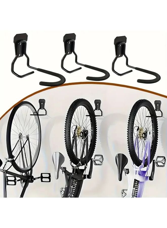 Heavy Duty Wall Mounted Bike Rack 2 Pieces With Nails 66 Lbs Capacity Vertical Storage - Image 5