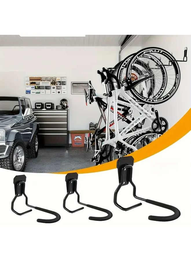Heavy Duty Wall Mounted Bike Rack 2 Pieces With Nails 66 Lbs Capacity Vertical Storage - Image 2