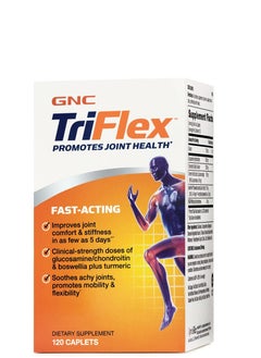 GNC TriFlex Fast-Acting | Improves Joint Comfort and Stiffness, Clinical Strength Doses of Glucosamine/Chondroitin and Boswellia- Plus Turmeric | 120 Caplets