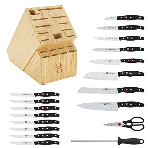 ZWILLING Twin Signature 19-pc Kitchen Knife Set with Block, Chef Knife, Professional Chef Knife Set, German Knife Set Light Brown - Image 5
