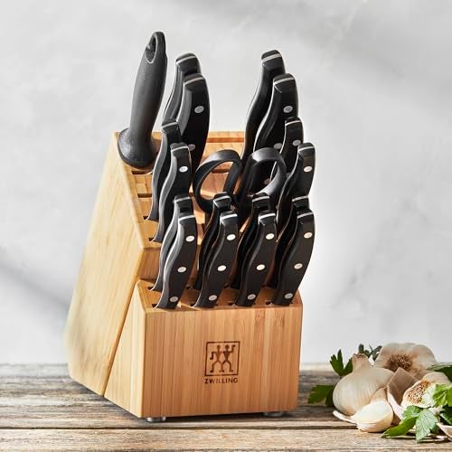 ZWILLING Twin Signature 19-pc Kitchen Knife Set with Block, Chef Knife, Professional Chef Knife Set, German Knife Set Light Brown - Image 2