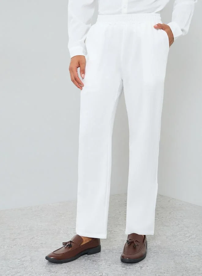 Take Two  Men Textured Stand Collar Shirt and Pants Co-Ords for Men | Best Price UAE