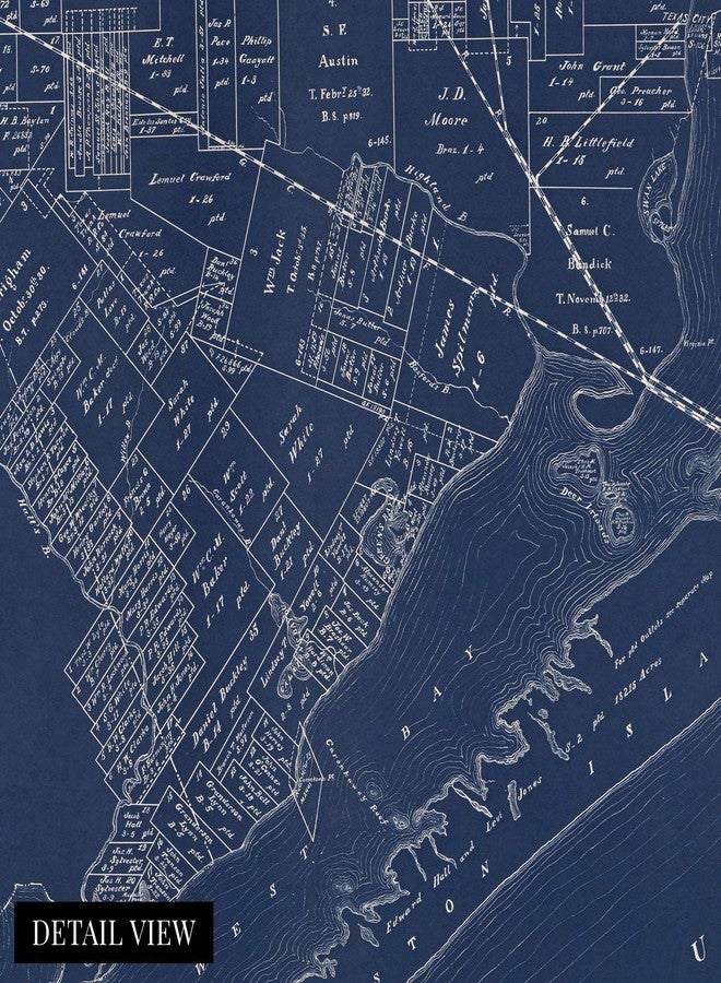 HISTORIX Vintage 1935 Galveston County Texas Map Poster - 24x36 Inch Vintage Map of Galveston - Galveston County Wall Art Blueprint Showing Land Ownership Real Property - Galveston Texas Map - Image 2