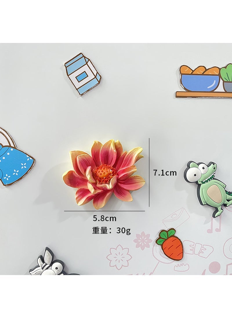 Tulip Resin Magnets 3D Cartoon Christmas Decor Lotus 